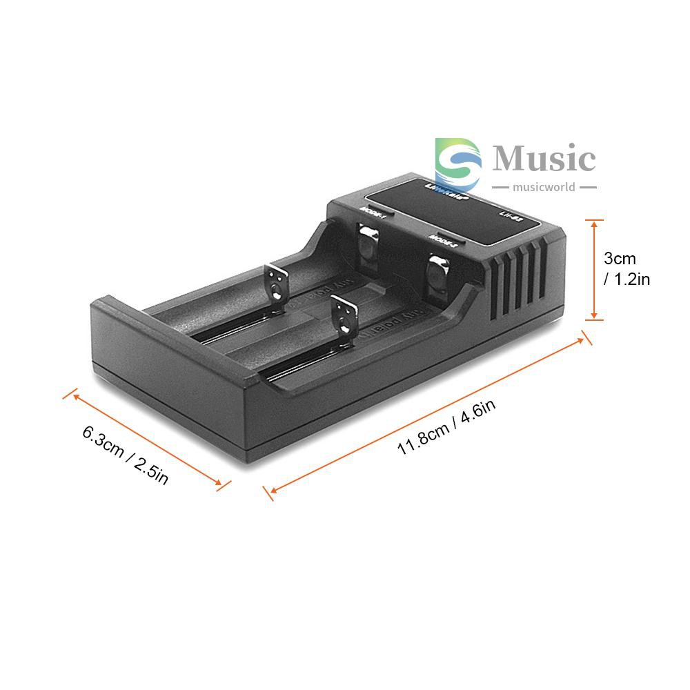 〖MUSIC〗Liitokala Lii-S2 Battery Charger LCD 2 Slots for 18650 26650 21700 18350 AA AA Lithium NiMH Battery Auto-polarity Detector Charger