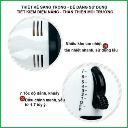 [XẢ KHO] Máy Đánh Trứng Cầm Tay Mini Cao Cấp Với 7 Tốc Độ Cực Mạnh - Hoạt Động Êm Ái - Vinmax