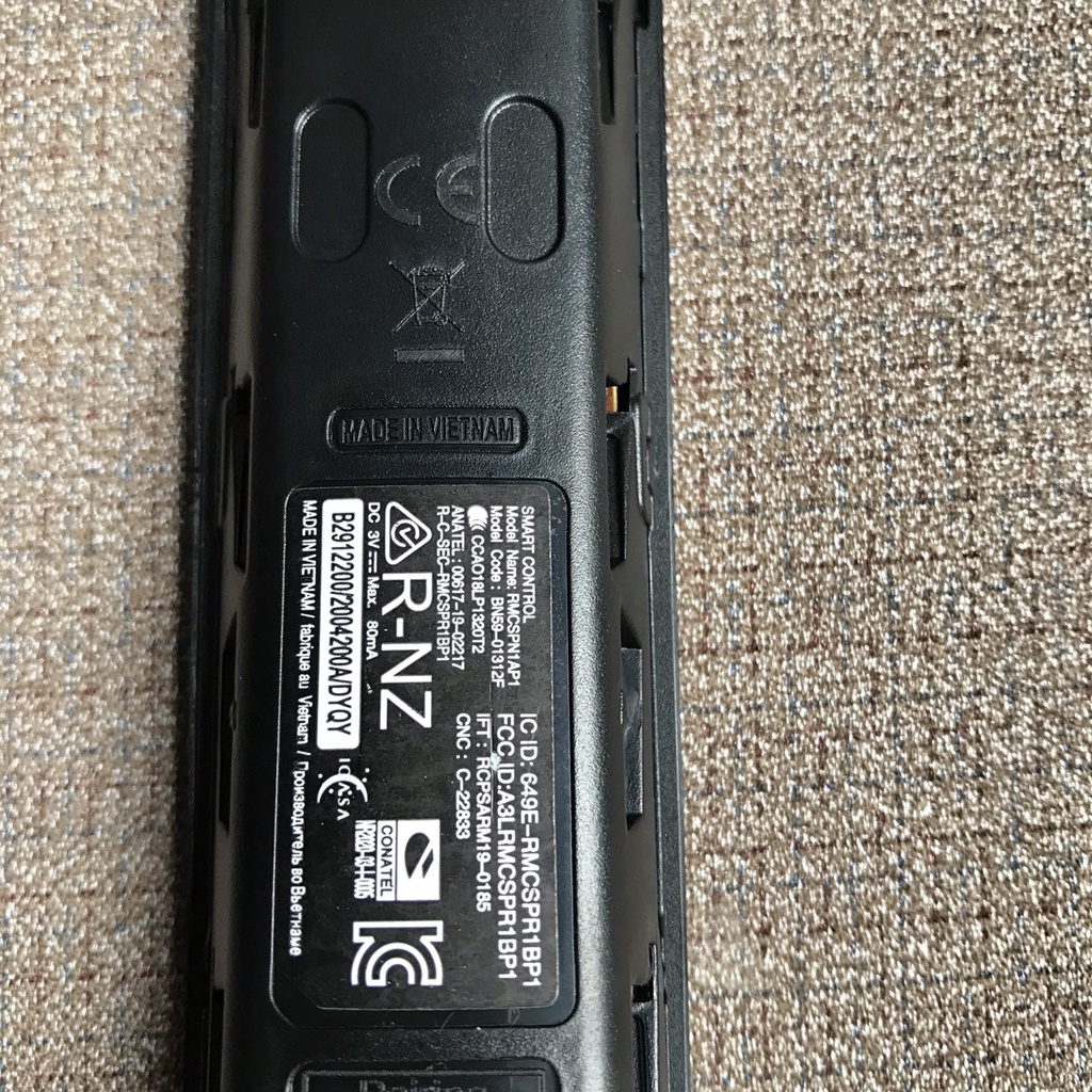 Điều khiển tivi samsung UA43T6500, Remote tivi samsung 4k smart lưng đen