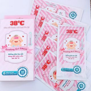 Dán Hạ Sốt- Giảm Đau Răng- Say Nắng Đổi Màu 38oC Cho Bé (1 Hộp 6 Miếng)