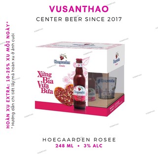 [TẶNG 1 LY HOEGAARDEN] BIA HOEGAARDEN ROSEE 248ML - 6 CHAI