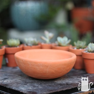 Chậu đất nung Chảo nhỏ 13x5cm | Chậu trồng sen đá, xương rồng, các loại cây mọng nước
