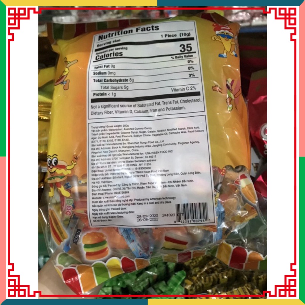 HOT LIKE Kẹo dẻo hình fashfood Gummy Candy Risen Mỹ 350g