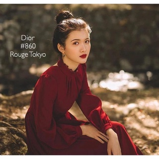 Son Dior 860 Couture Colour Floral Lip Care Long Wear màu Đỏ Lạnh Rouge Toko