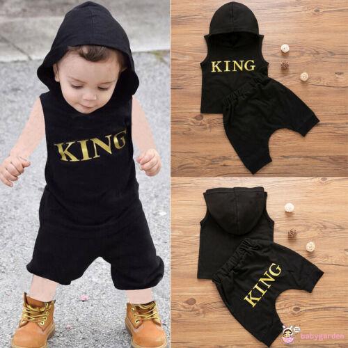 Set áo không tay nón trùm quần dài thời trang xinh xắn cá tính cho bé trai