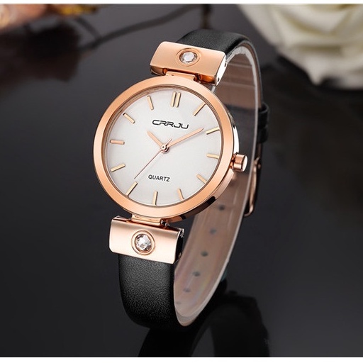 CRRJU Women's Watch Fashion Casual Leather Quartz Waterproof 2118 L
