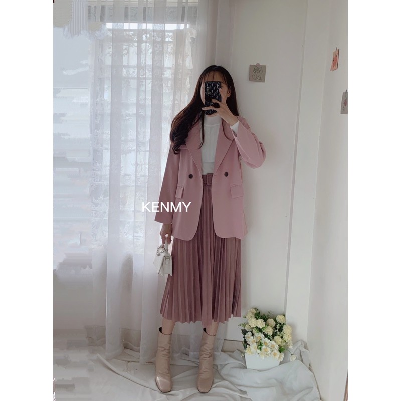 Chân váy xếp ly kèm dây lưng ✅