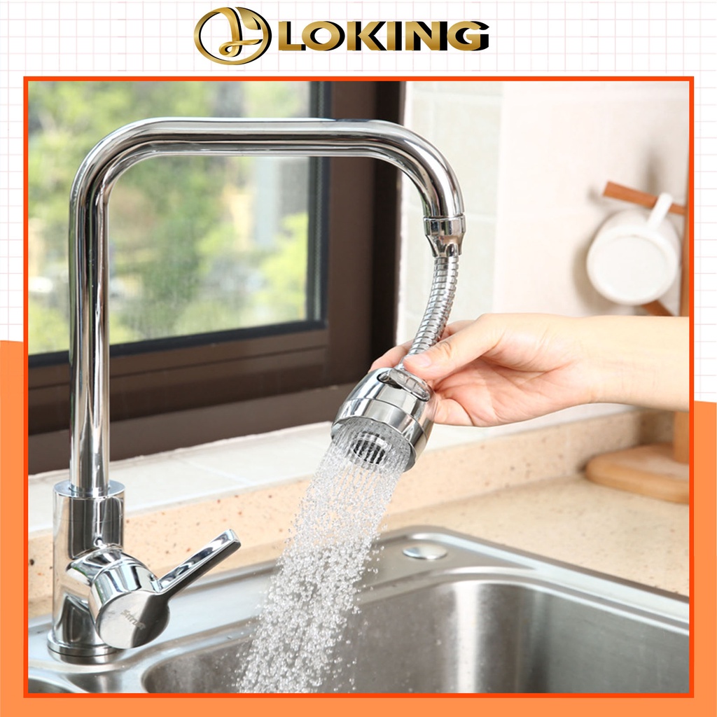 Vòi sen tăng áp bồn rửa chén xoay 360 độ - LOKING