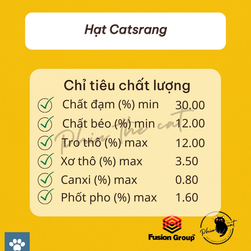 Hạt CATSRANG cho mèo - Bao 5kg - Nhập Khẩu Hàn Quốc | phinthecat