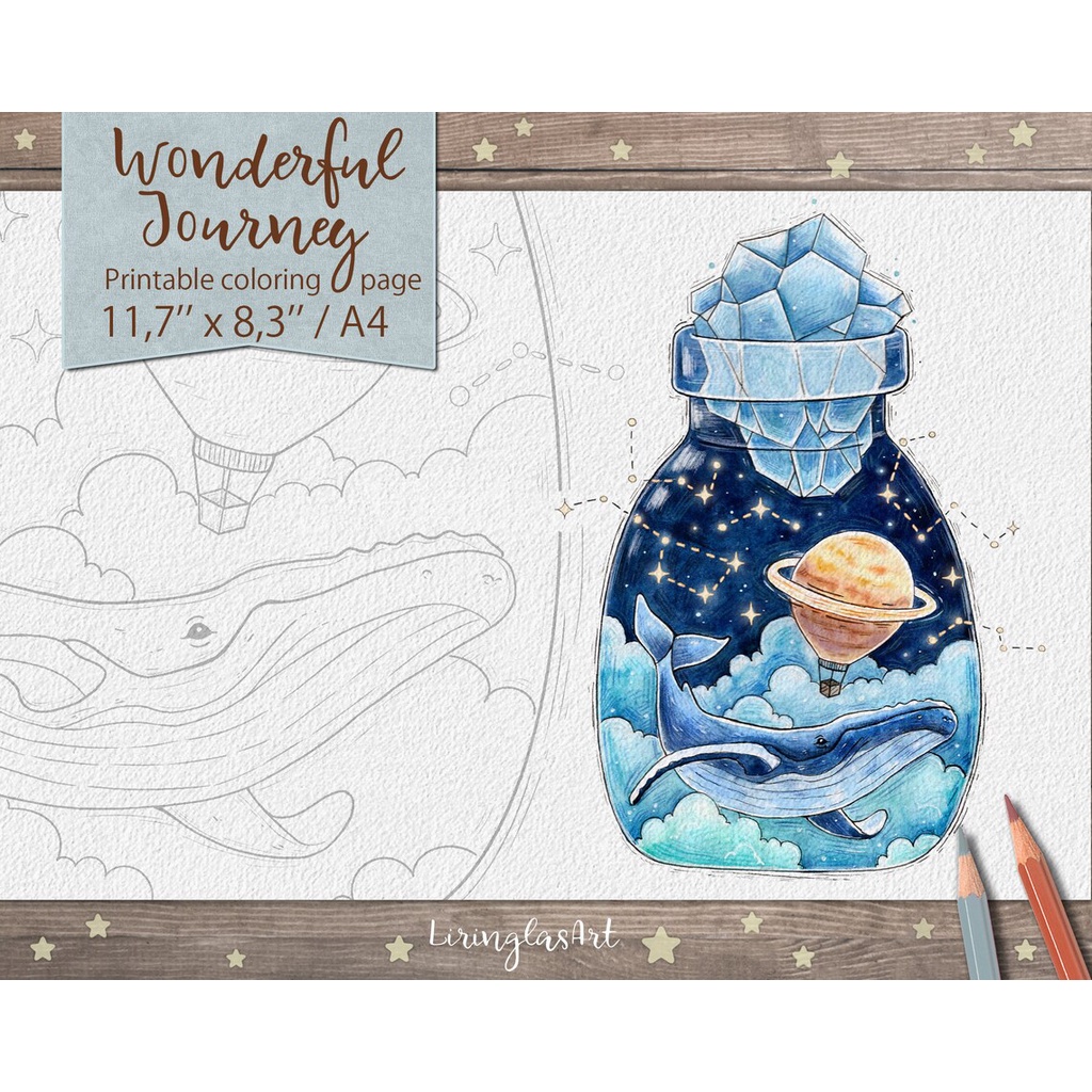 Line art tranh tô màu  giấy dầy đẹp