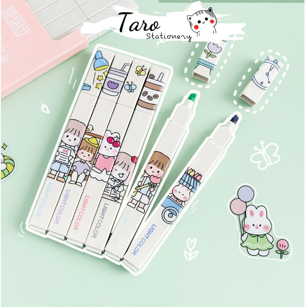 [TẶNG STICKER] Bút highlight đánh dấu màu pastel Taro Stationery