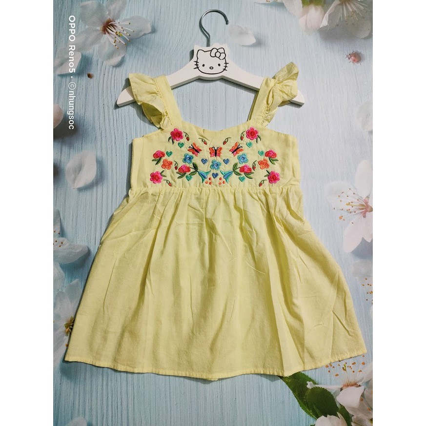 Váy thô mềm Sapodill cánh tiên thêu cho bé gái