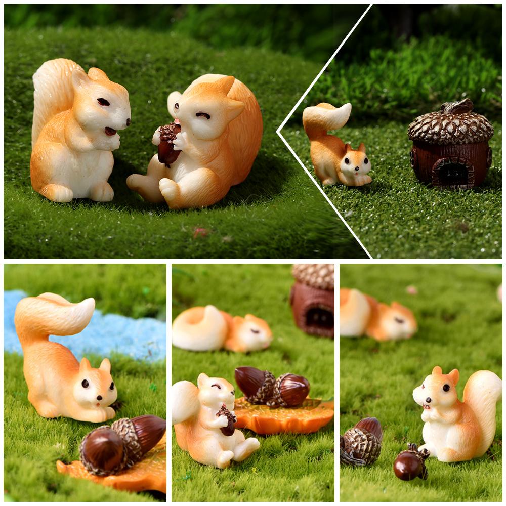 CONOPERY Đồ trang trí Chú Sóc Thu Nhỏ Dùng Trang Trí Cây Bonsai