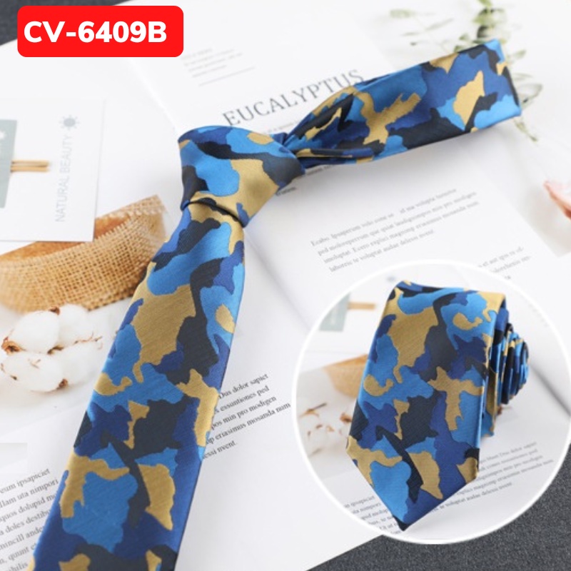 Cà vạt chú rể bản nhỏ 6cm, Calavat cao cấp, Cravat phong cách Hàn Quốc, Cavat dự tiệc CV-6409