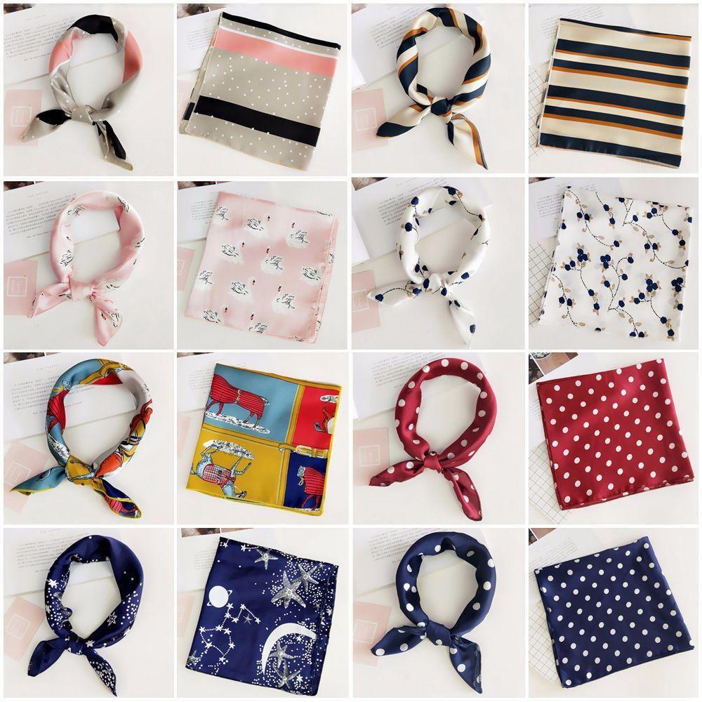 Khăn Choàng Cổ Hình Vuông Cỡ Nhỏ Phong Cách Vintage Thanh Lịch Thời Trang Kat1