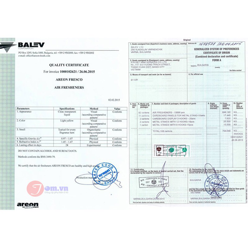 Sáp thơm nước hoa khử mùi ô tô cao cấp AREON Ken Hương Vani
