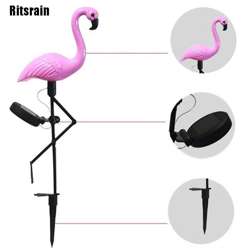 Ritsrain 3Lamps/Drag New Led Solar Power Flamingo Lawn Garden Stake Landscape Outdoor VN