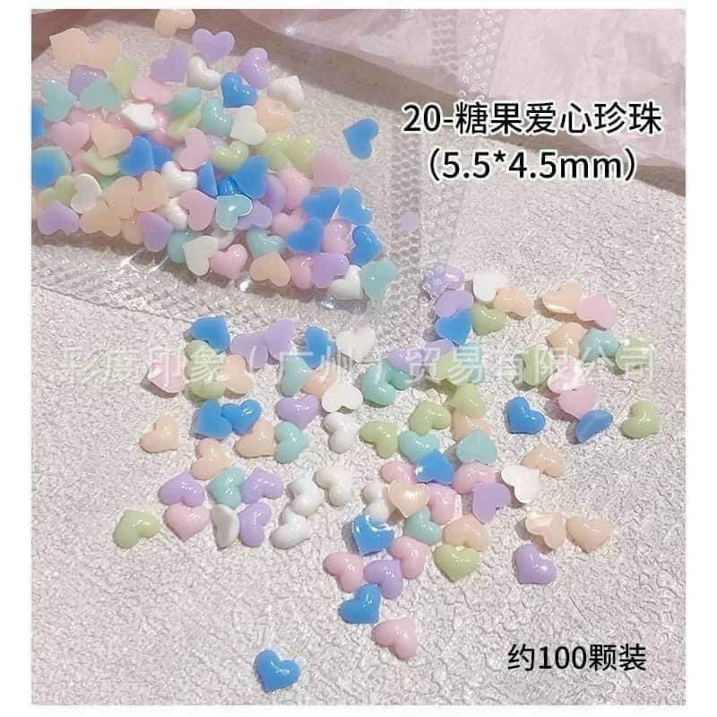 Set charm trang trí móng 30-50 viên chất liệu nhựa