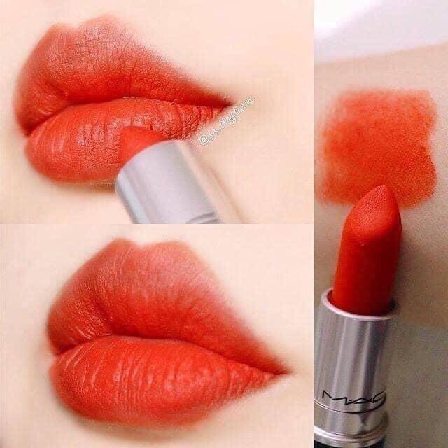 CHÍNH HÃNG- Son MAC Matte Lipstick màu đỏ cam 607 Lady Danger