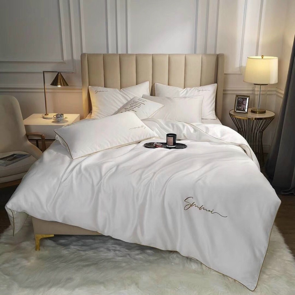Set chăn ga gối MỊN DECOR lụa sumoi cao cấp mềm mại