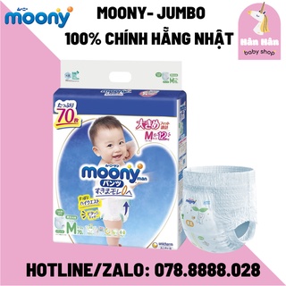 (MOONY JUMBO)Bỉm Tã Dán/Quần Moony Nội Địa Nhật Đủ Size NB111/S102/M78/M70/L54/XL46