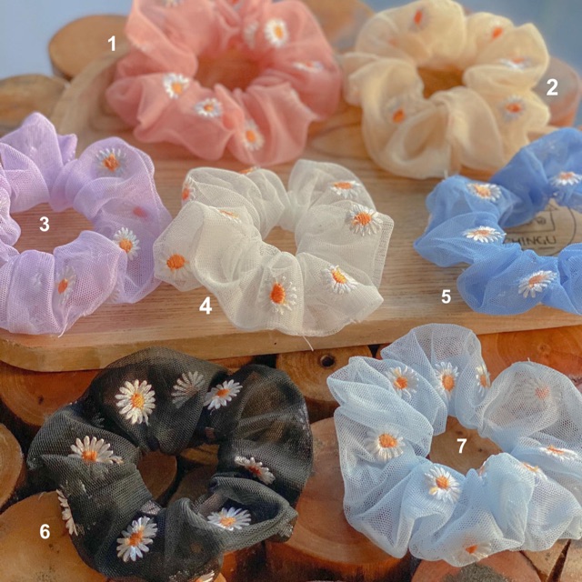 Scrunchies , buộc tóc vải , vòng tay , cột tóc