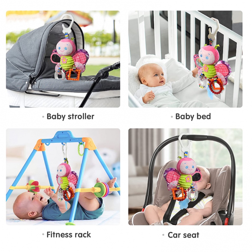 Đồ Chơi Thú Nhồi Bông Mềm Treo Xe Đẩy/Xe Đẩy Cho Bé 3-12 Tháng Tuổi