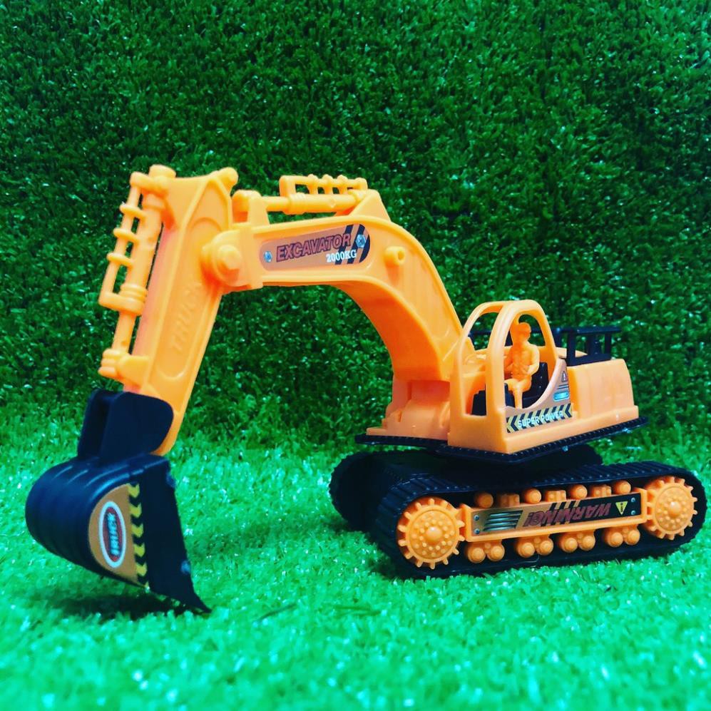 Đồ chơi xe xúc, xe cần cẩu bằng nhựa màu cam cho bé