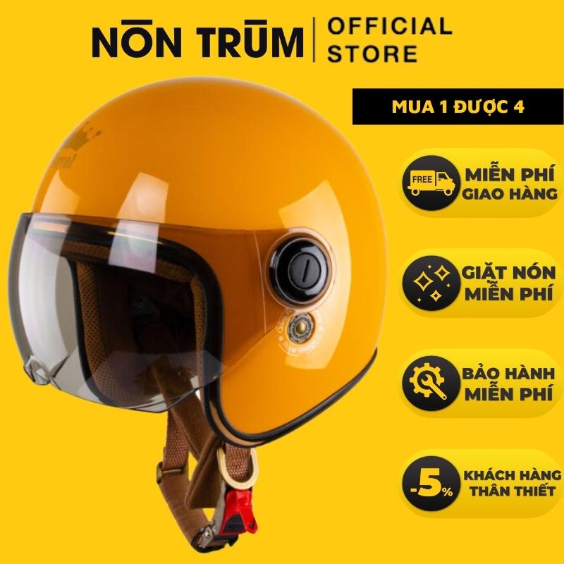 Mũ bảo hiểm Royal 3/4 M20K có kính khói trà che nửa mặt, viền đồng, bảo hành 12 tháng được phân phối tại Nón Trùm