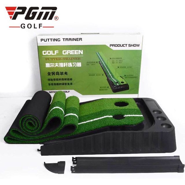 Bộ Thảm Tập Golf putting 2 color cao cấp có đường dẫn Bóng Về -Chính hãng pGM