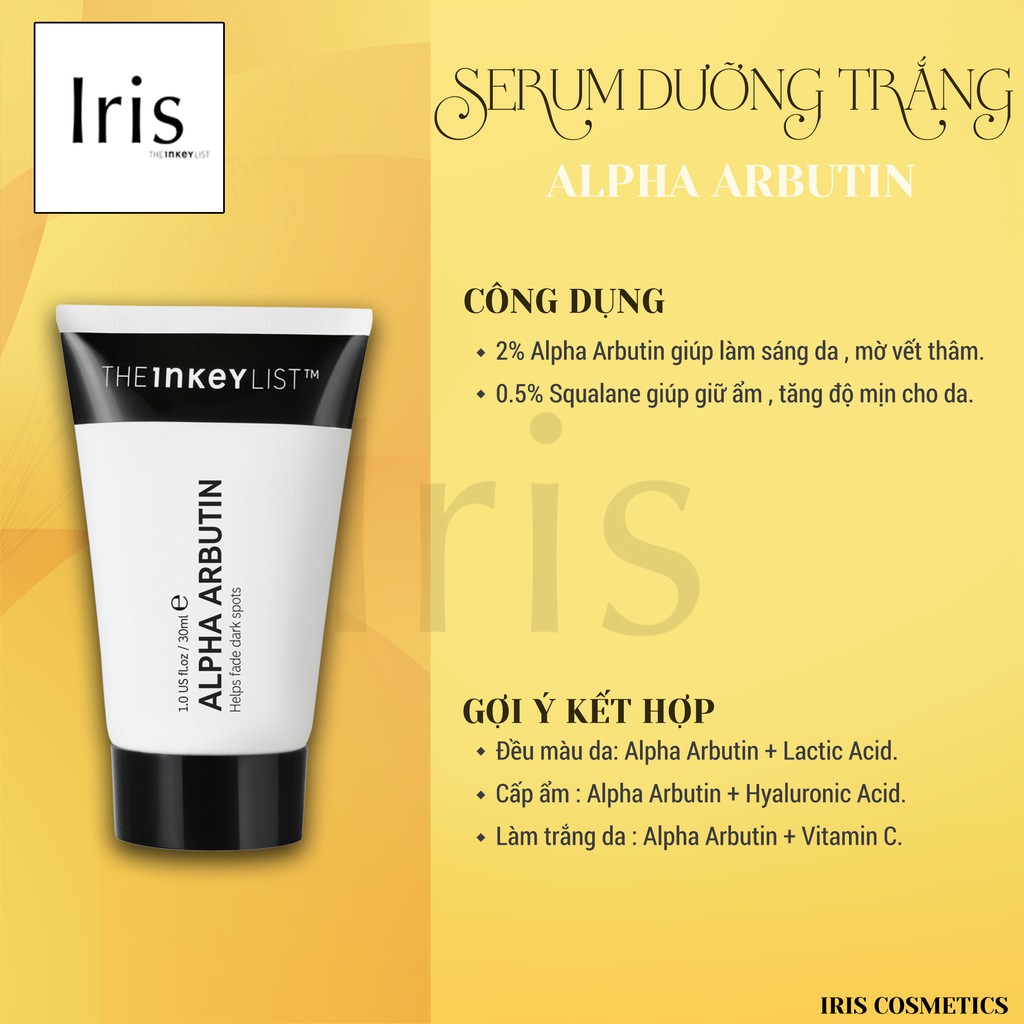 (BILL CANADA) Serum dưỡng trắng da,mờ thâm Alpha Arbutin -The INKEY List-