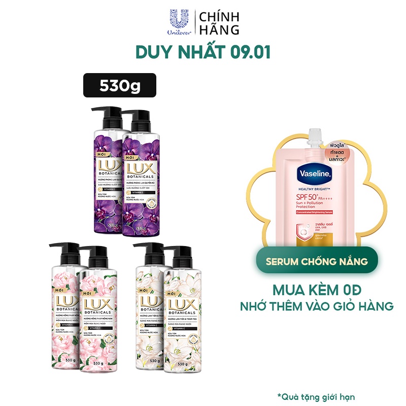 Sữa Tắm Lux Botanical Hương Nước Hoa Cao Cấp Sáng Mịn Rạng Ngời 570G (562ML)