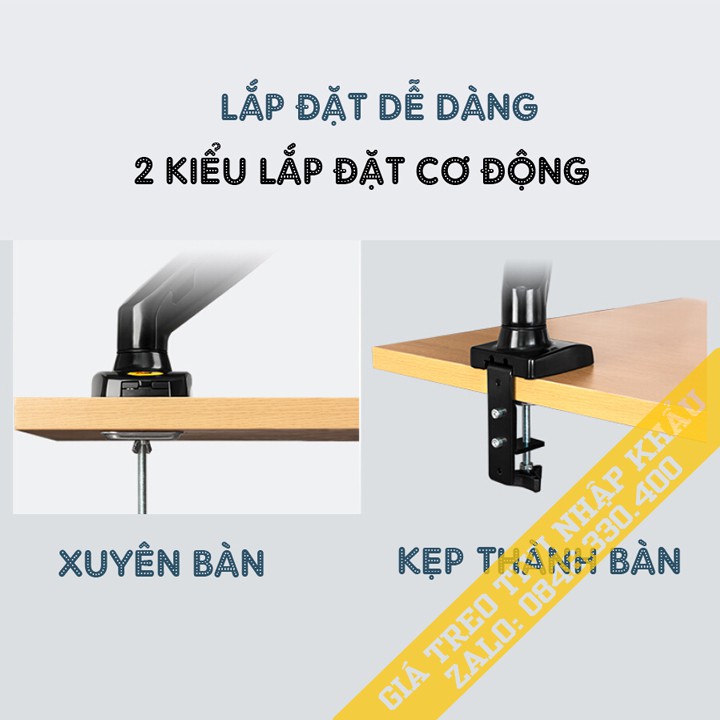 [New 2021] Giá treo màn hình đa năng NB-F80 - Tương thích 17 - 30 inch - Xoay 360 độ