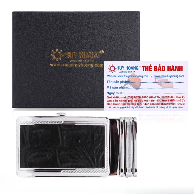 Đầu khóa da bò Huy Hoàng 3,5 phân đầu trắng màu đen, nâu, vàng bò HP9116-17-18