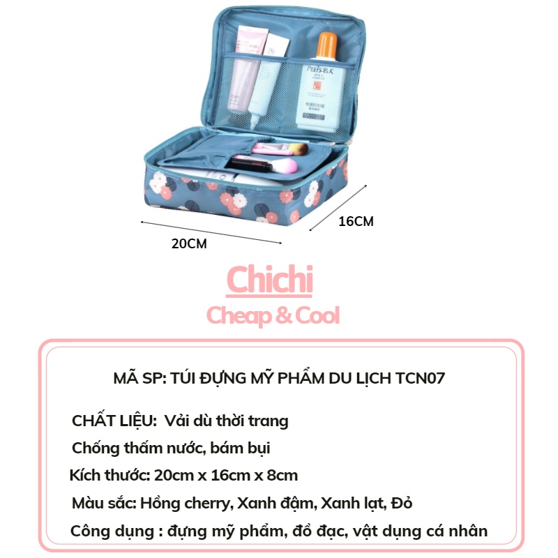 Túi đựng mỹ phẩm đồ cá nhân du lịch nhỏ gọn đẹp cute đa năng cao cấp ChiChi TCN07
