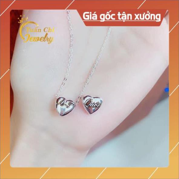 Dây Chuyền Bạc ⚡SALE SỐC⚡ Vòng Cổ Bạc Nữ Mặt Trái Tim Khắc Tên Ý Nghĩa Free Ship Toan quoc