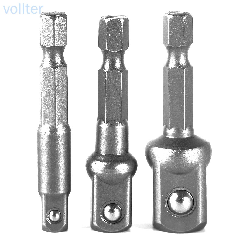 Set 3 đầu chuyển đổi mũi khoan 1/2 1/4 3/8 màu sắc ngẫu nhiên thiết kế vuông vừa vặn