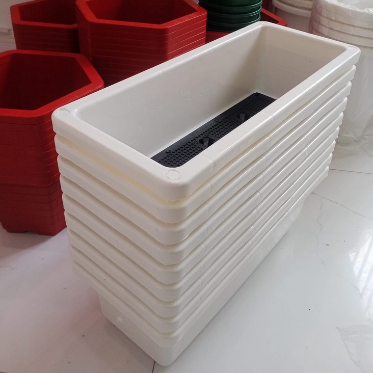 Chậu Nhựa Dài Thông Minh, Chậu Nhựa Trồng Rau Hình Chữ Nhật KT 48x20x16cm  - Chỉ bán từ 02 sp
