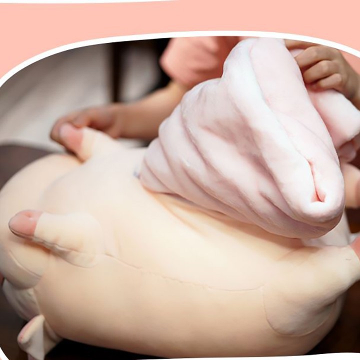 Bộ chăn gối 3 trong 1 hình heo lười dễ thương