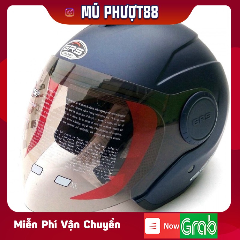 Mũ bảo hiểm GRS A649k Đen nhám - Mũ 3/4 đầu chính hãng có kính dành cho người lớn clip thật