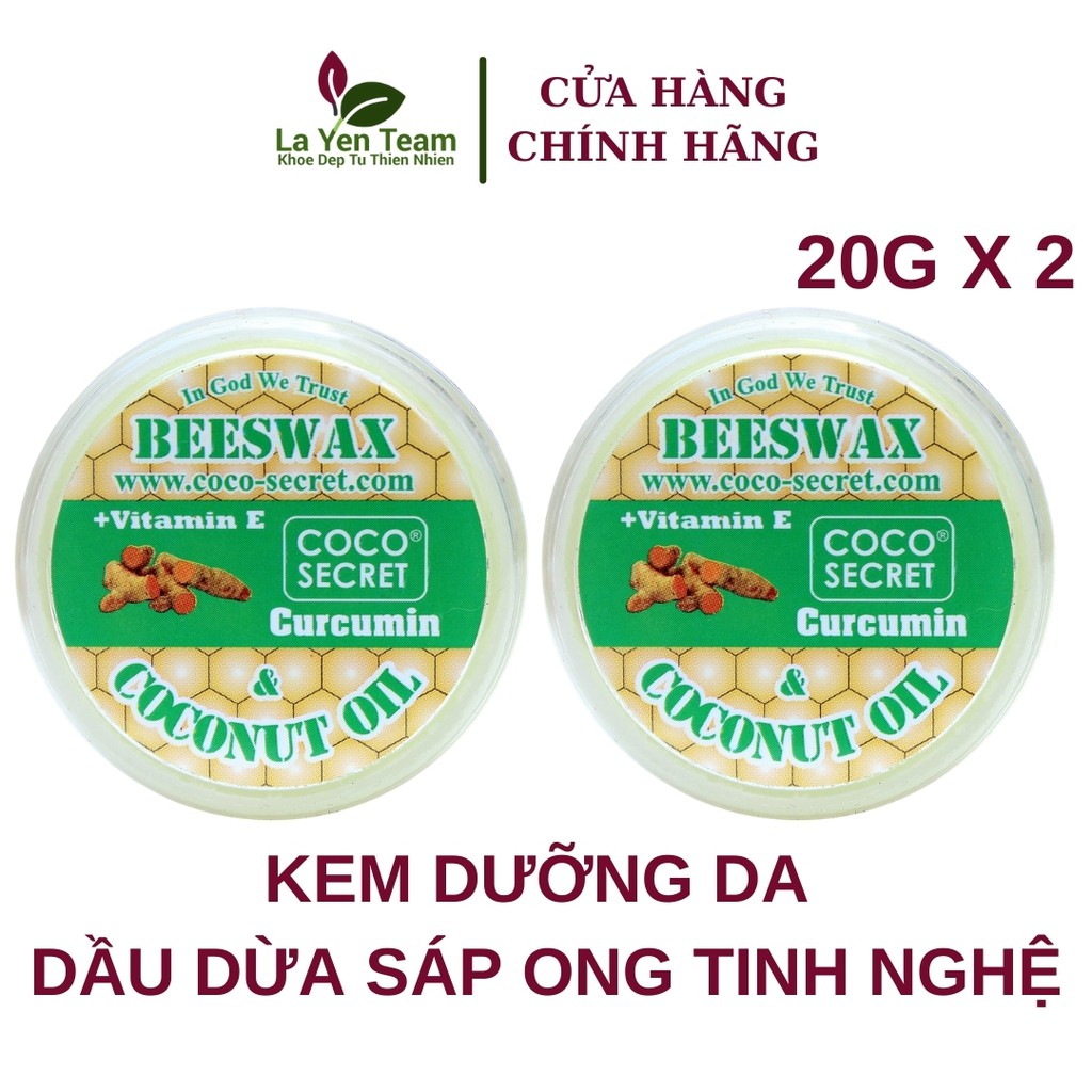 [Mã SKAMLTEX5 giảm 10K đơn 50K] Kem Dưỡng Da Dầu Dừa Sáp Ong Tinh Chất Nghệ Coco Secret 20g - Combo 2 Lọ