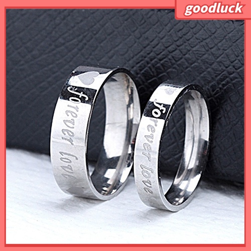 Nhẫn đôi họa tiết chữ Forever Love thời trang cho nam nữ