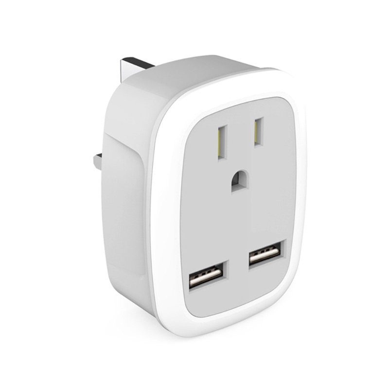Ổ Cắm Sạc Chuyển Đổi 2 Cổng USB P Pua US Sang EU / UK / IT / for CH