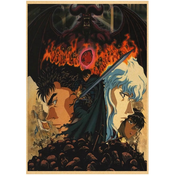 Poster Treo Tường Trang Trí In Hình Nhân Vật Hoạt Hình Berserk