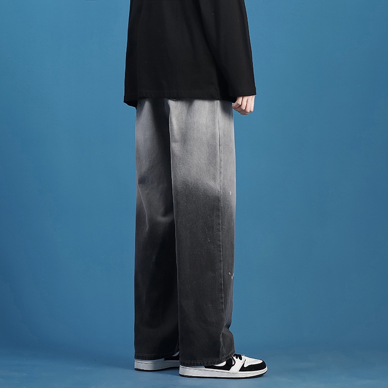 Quần denim AOKANG ống rộng màu gradient thời trang mùa hè dành cho nam