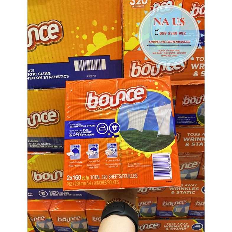 Giấy thơm quần áo Bounce 320 tờ Mỹ