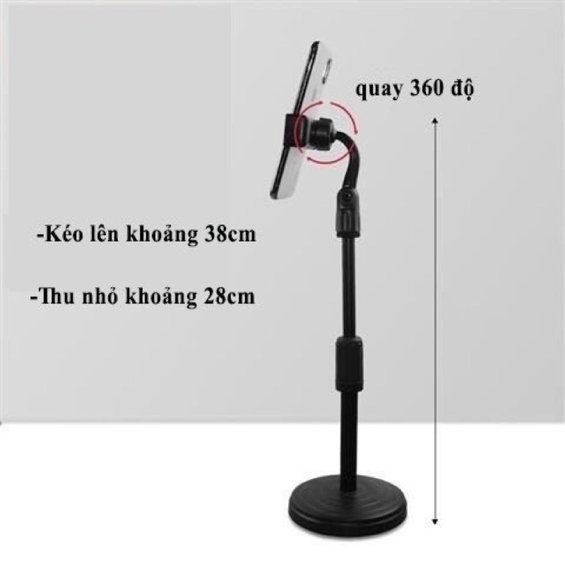 Giá kẹp đỡ điện thoại đa năng quay TikTok xoay ngang dọc tiện lợi
