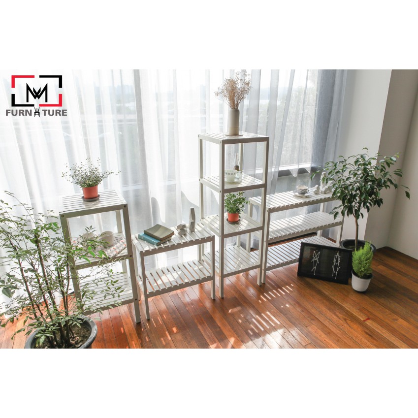 Kệ gỗ trang trí đa năng hình vuông 2 tầng 35x35x50 -MW FURNITURE- Nội thất trang trí