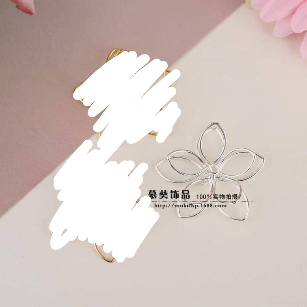 (1 cái)Phiến hoa rỗng 2 lớp 35mm, Nguyên liệu làm trang sức cổ trang, Nguyên liệu diy