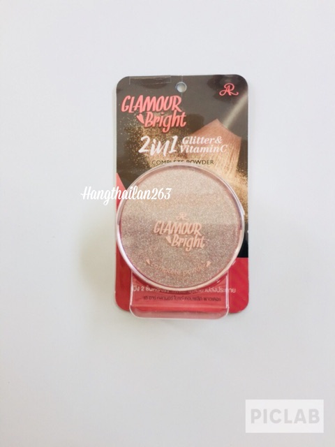 Phấn phủ Glamor bright 2 tầng nhũ và không nhũ